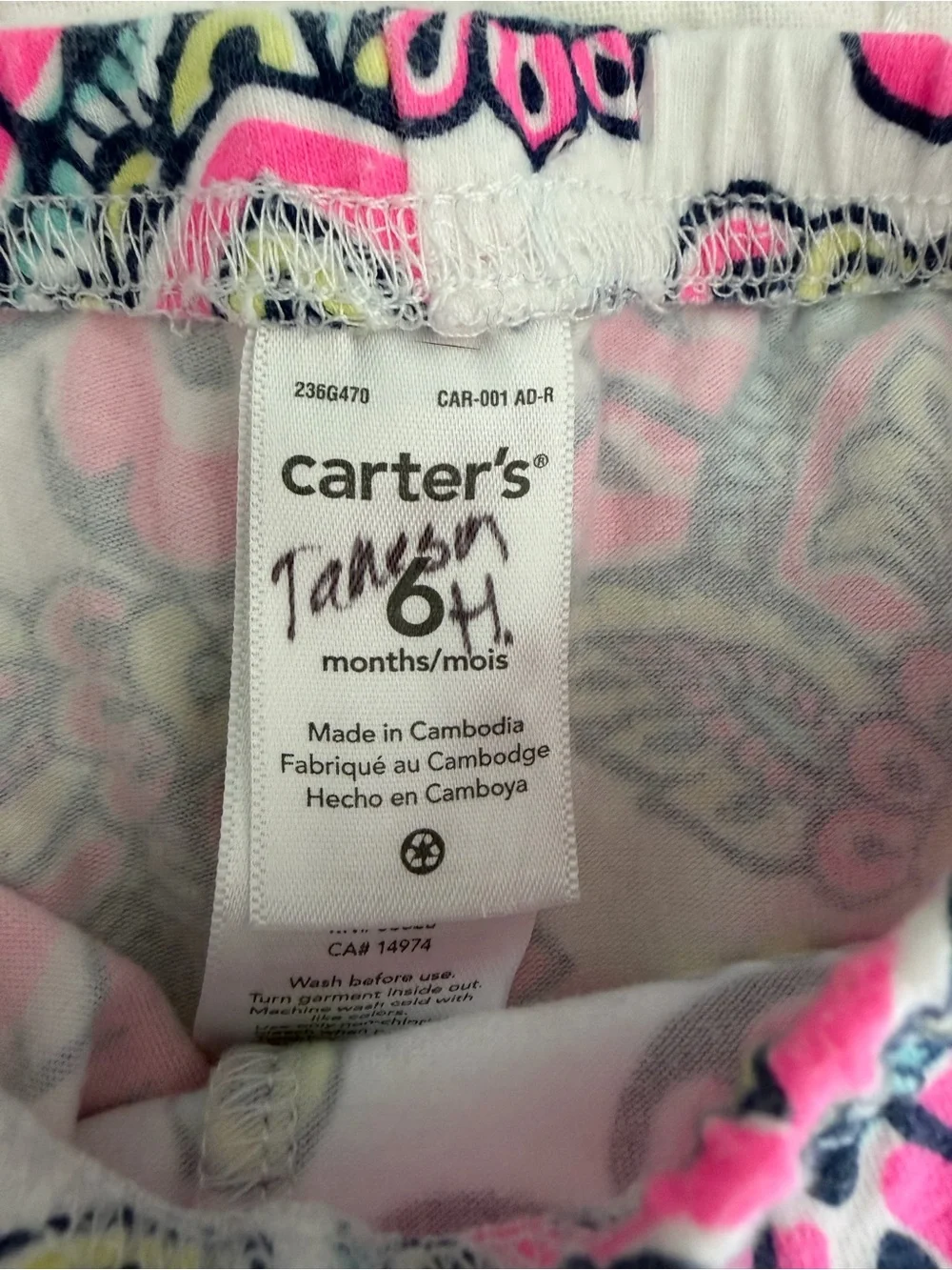 Carter's Baby Girl Teal and Pink Floral Leggings Set - Capri & Shorts, 6MO